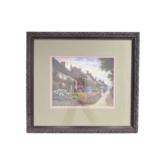 Unknown Other - Vintage 1988 Thelma Leaney Butler Print "The Conversation" Framed